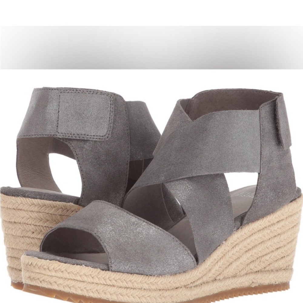 Gray Wedge Sandals